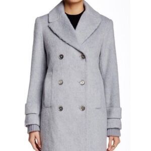 French Connection grey wool double button peacoat size 8